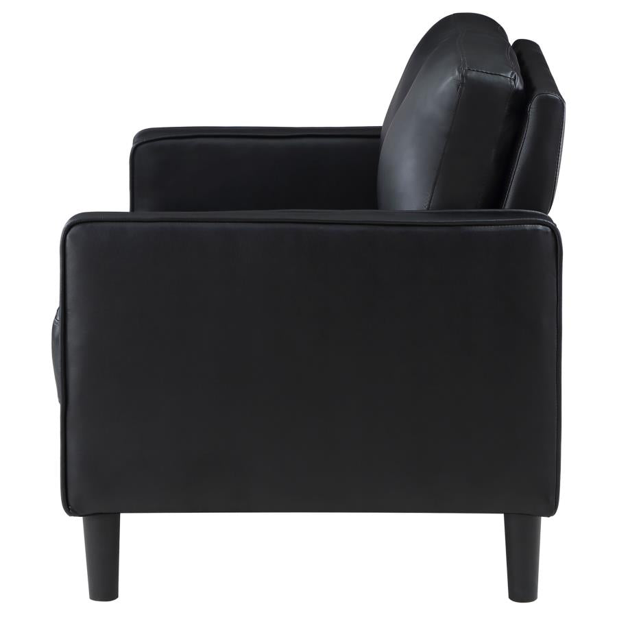 Ruth Upholstered Track Arm Loveseat Black-zoom-5