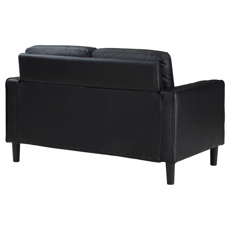Ruth Upholstered Track Arm Loveseat Black-zoom-
