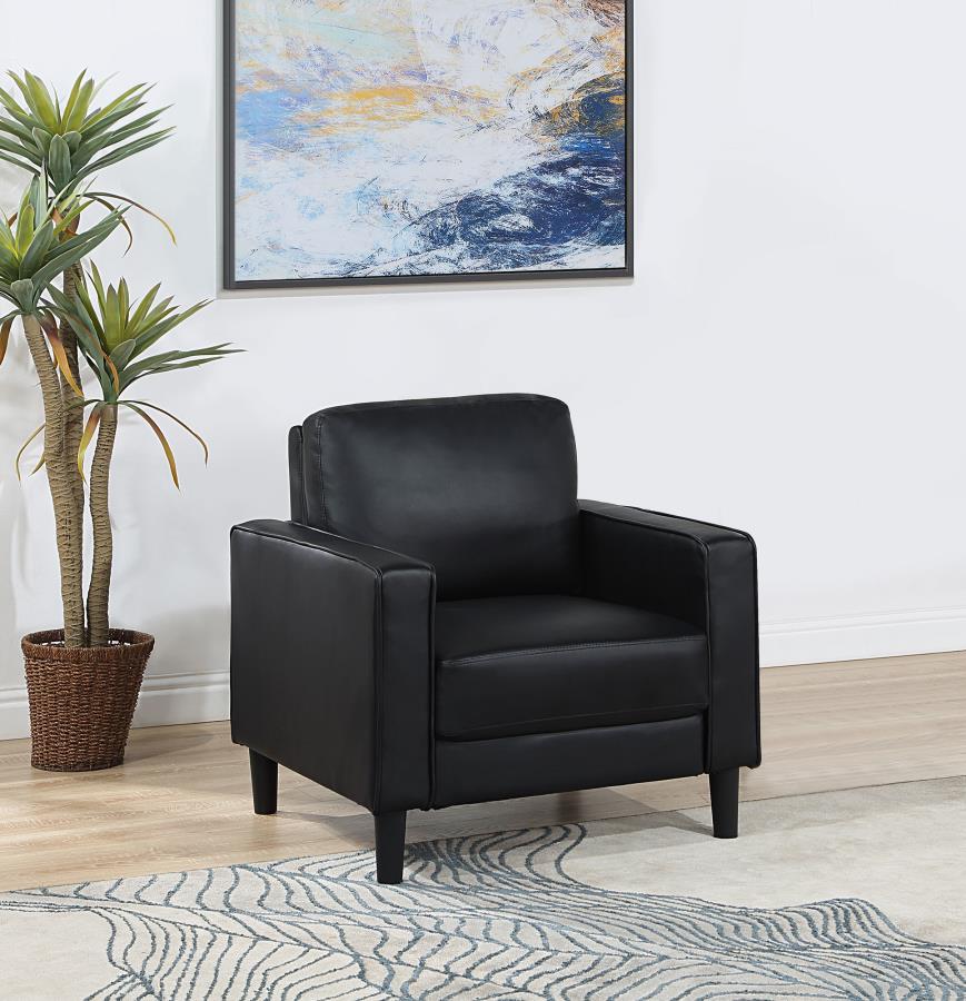 Ruth Upholstered Track Arm Accent Chair Black-2