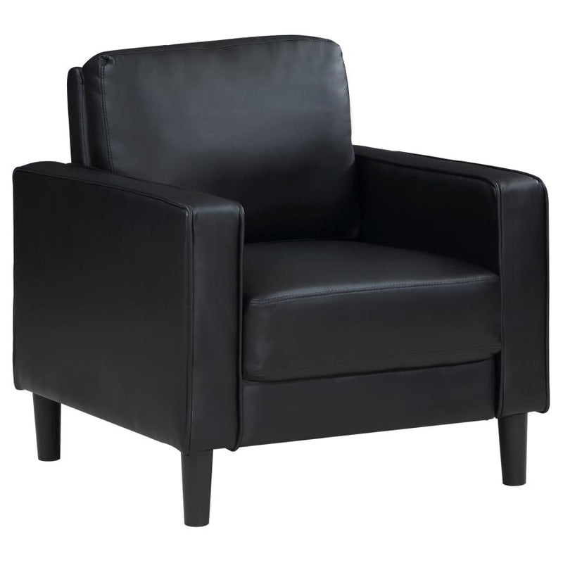 Ruth Upholstered Track Arm Accent Chair Black-zoom-