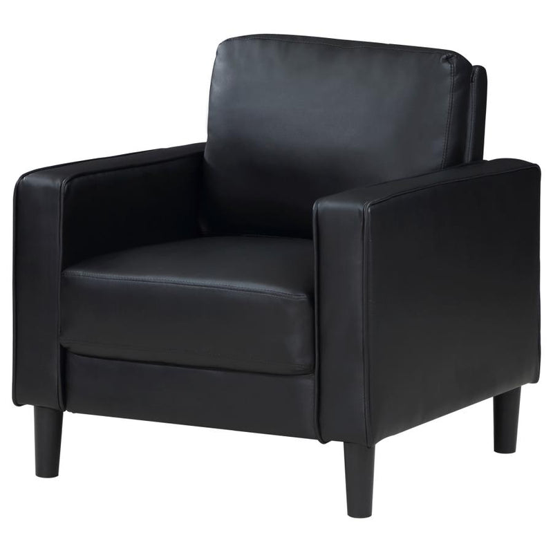 Ruth Upholstered Track Arm Accent Chair Black-zoom-