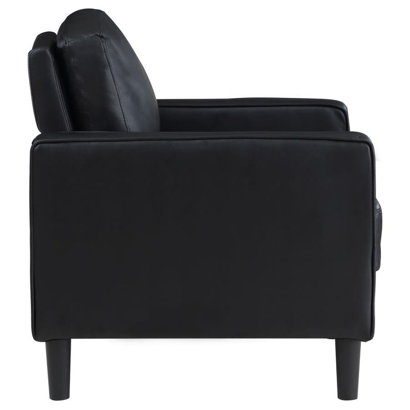 Ruth Upholstered Track Arm Accent Chair Black-zoom-