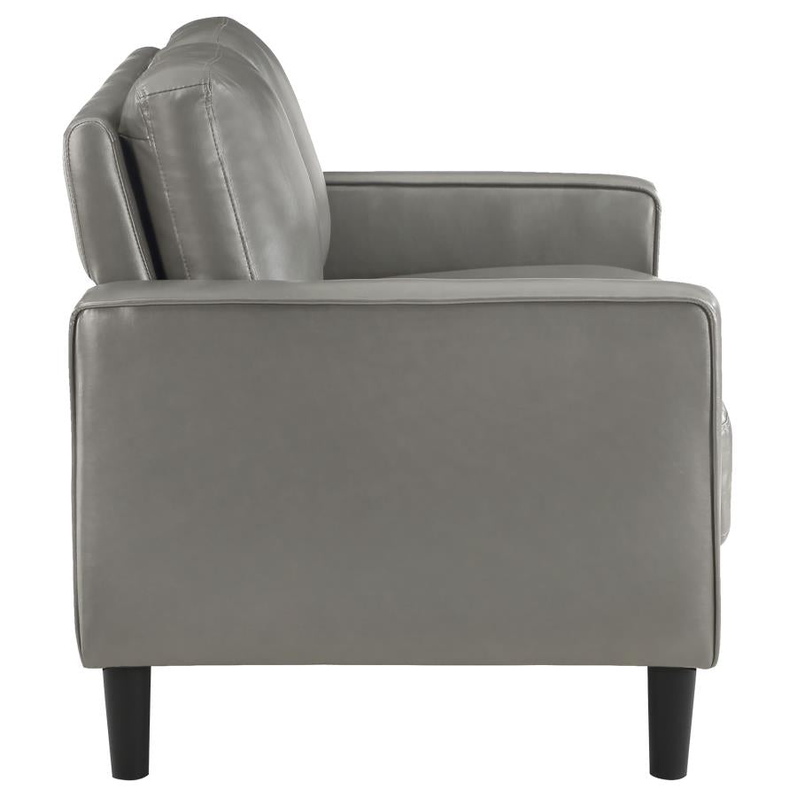 Ruth 2-piece Upholstered Track Arm Sofa Set Grey-10
