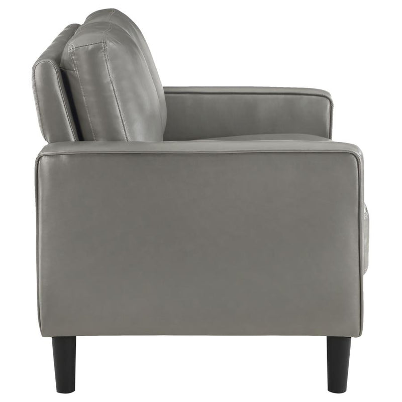 Ruth 2-piece Upholstered Track Arm Sofa Set Grey-zoom-
