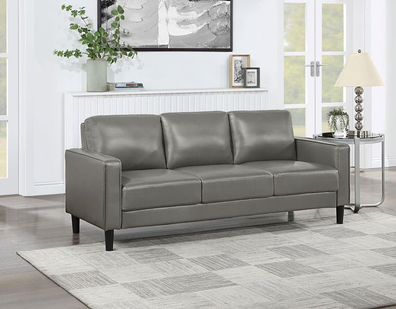 Ruth Upholstered Track Arm Sofa Grey-zoom-
