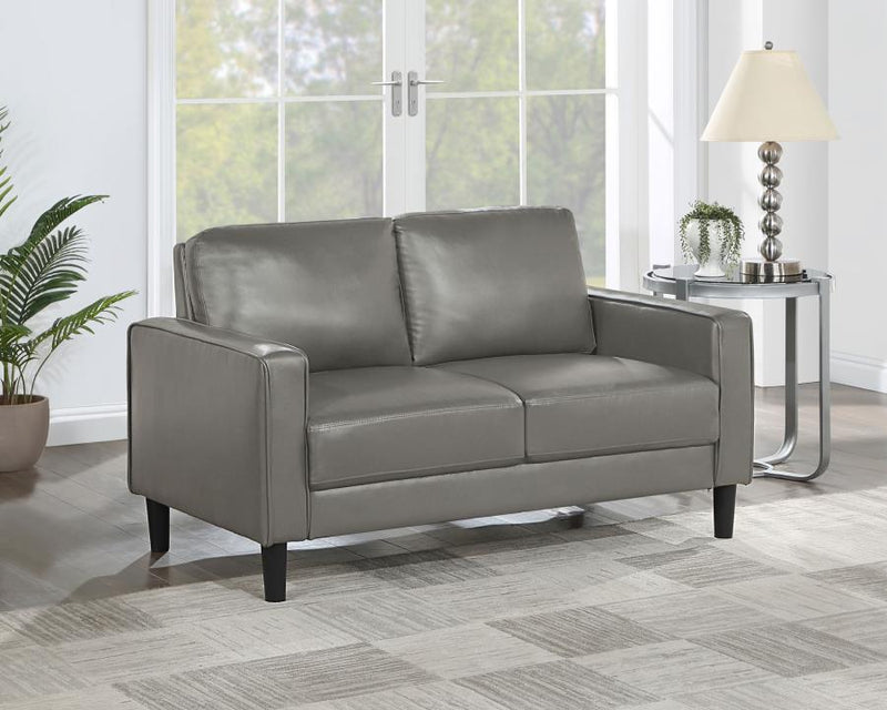 Ruth Upholstered Track Arm Loveseat Grey-zoom-