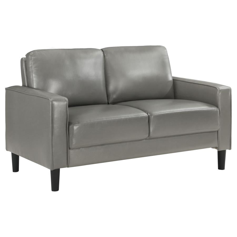 Ruth Upholstered Track Arm Loveseat Grey-1