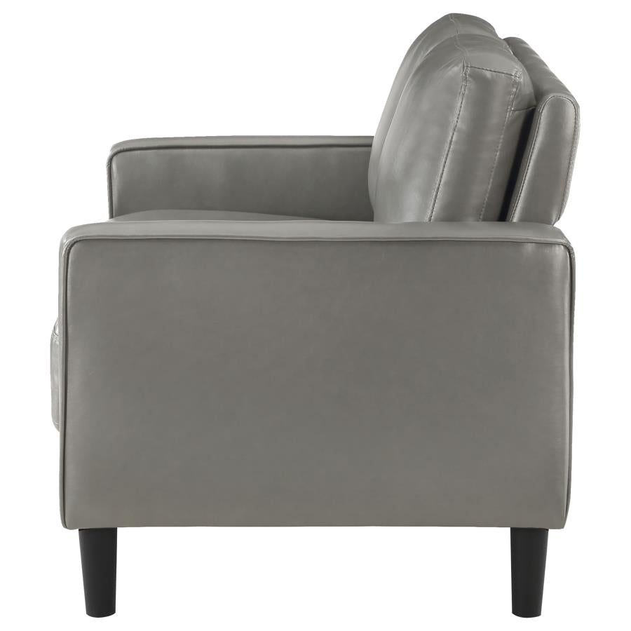 Ruth Upholstered Track Arm Loveseat Grey-5