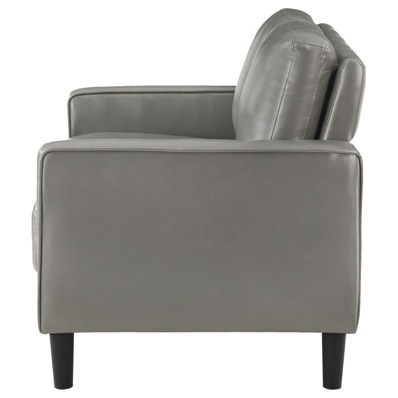 Ruth Upholstered Track Arm Loveseat Grey-zoom-