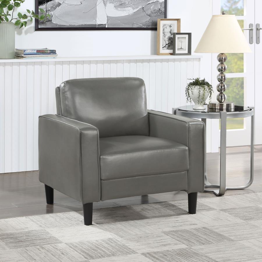 Ruth Upholstered Track Arm Accent Chair Grey-zoom-2