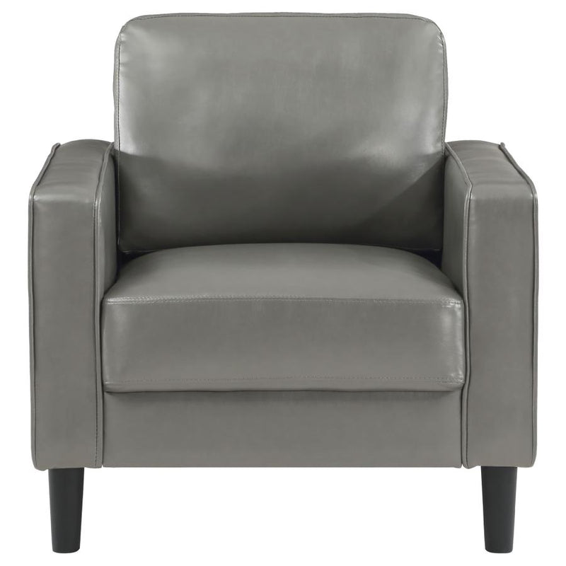 Ruth Upholstered Track Arm Accent Chair Grey-zoom-
