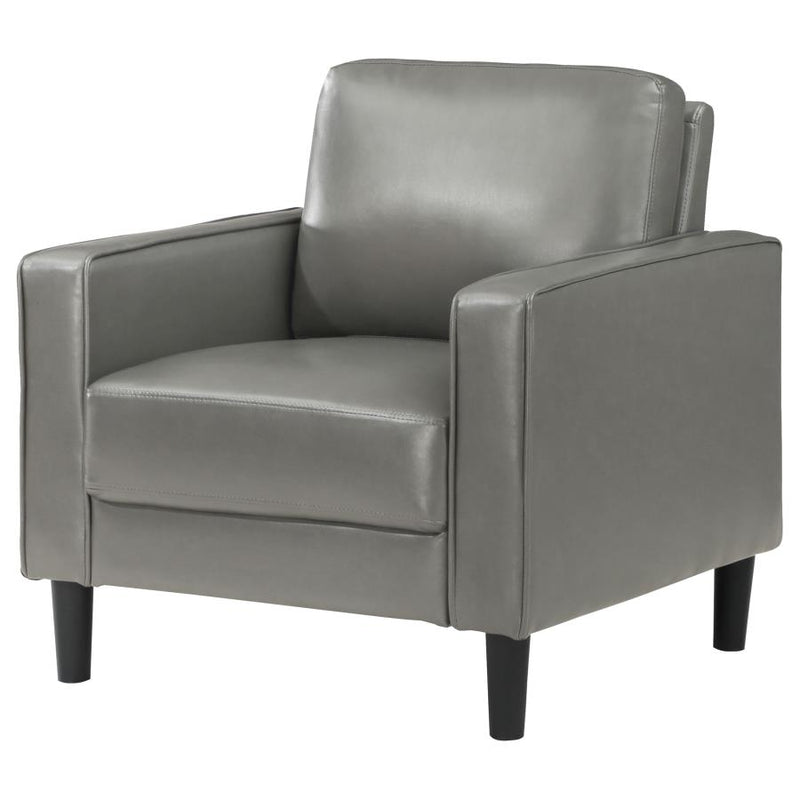 Ruth Upholstered Track Arm Accent Chair Grey-zoom-