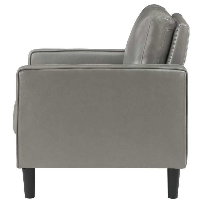 Ruth Upholstered Track Arm Accent Chair Grey-zoom-