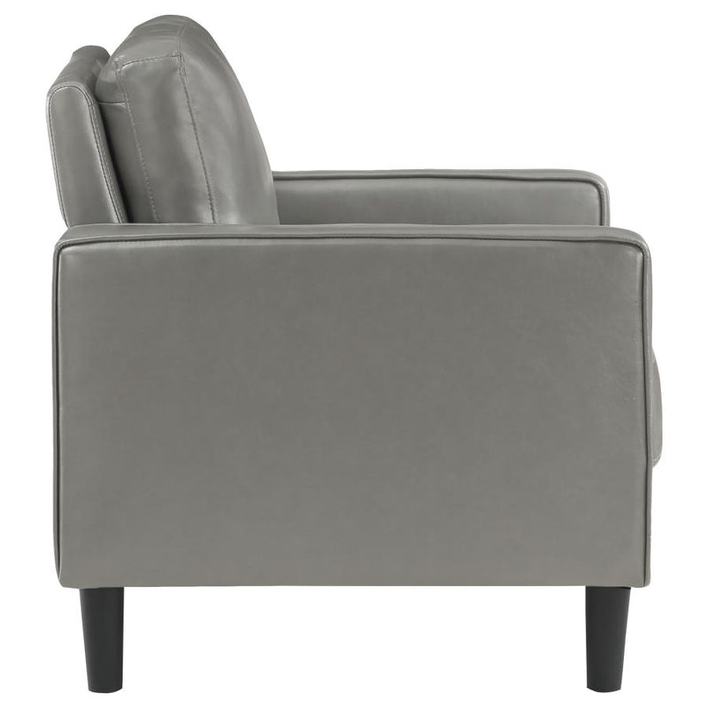Ruth Upholstered Track Arm Accent Chair Grey-zoom-