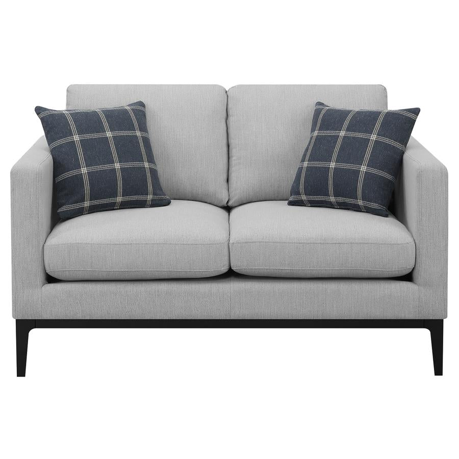 Apperson 2-piece Upholstered Track Arm Sofa Set Light Grey-8