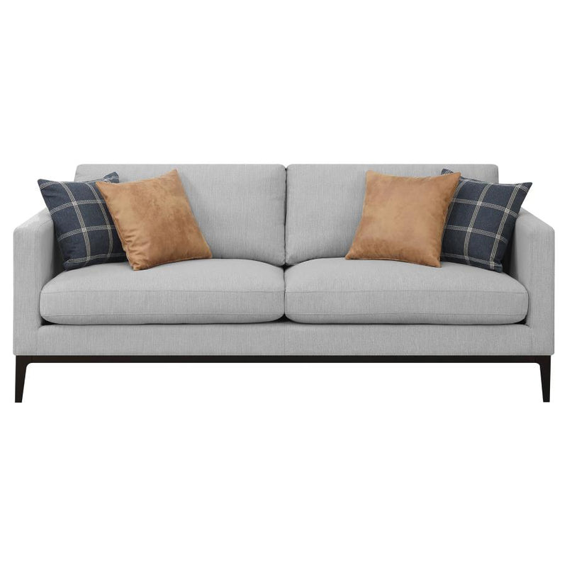 Apperson 3-piece Upholstered Track Arm Sofa Set Light Grey-zoom-