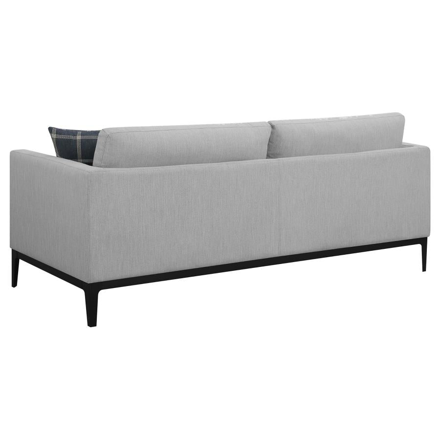Apperson 3-piece Upholstered Track Arm Sofa Set Light Grey-5