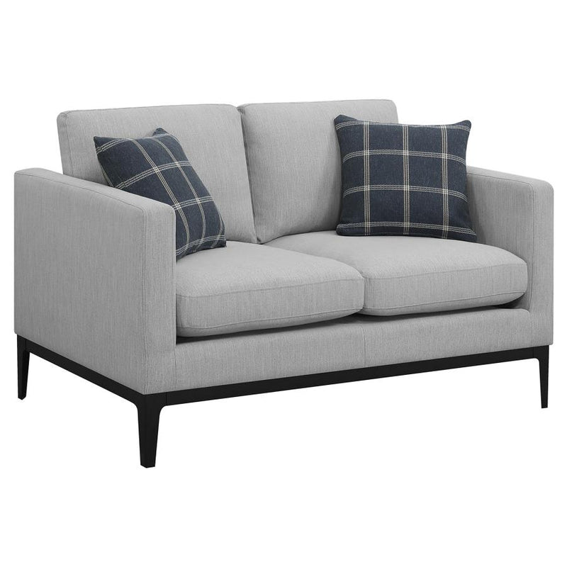 Apperson 3-piece Upholstered Track Arm Sofa Set Light Grey-zoom-