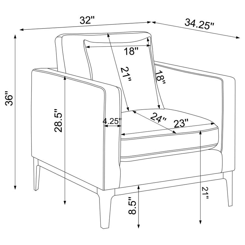 Apperson 3-piece Upholstered Track Arm Sofa Set Light Grey-zoom-