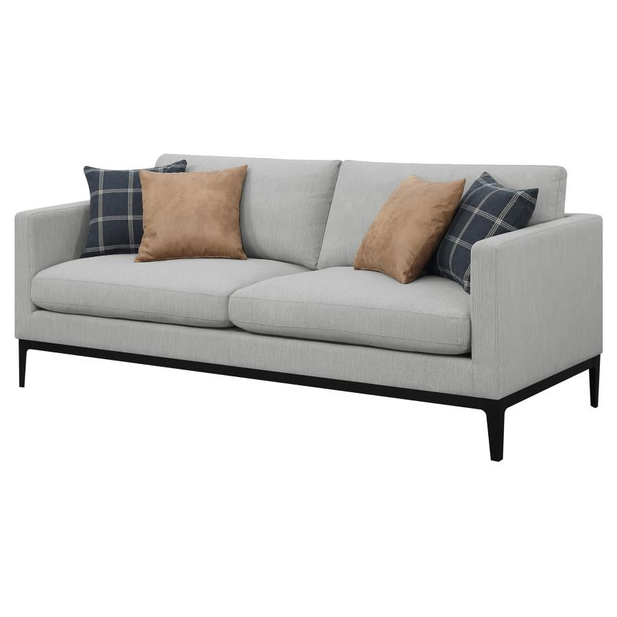 Apperson Upholstered Track Arm Sofa Light Grey-4