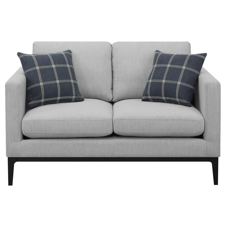 Apperson Upholstered Track Arm Loveseat Light Grey-zoom-3