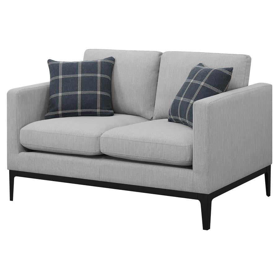 Apperson Upholstered Track Arm Loveseat Light Grey-4