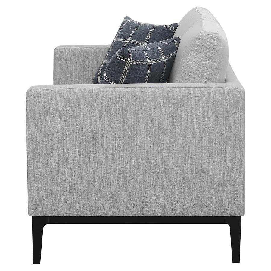 Apperson Upholstered Track Arm Loveseat Light Grey-5