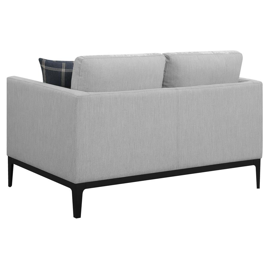 Apperson Upholstered Track Arm Loveseat Light Grey-zoom-6