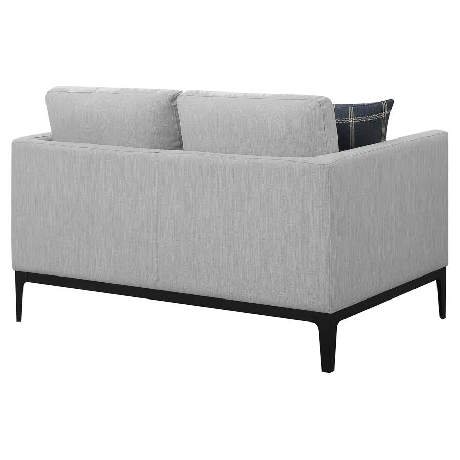Apperson Upholstered Track Arm Loveseat Light Grey-zoom-8