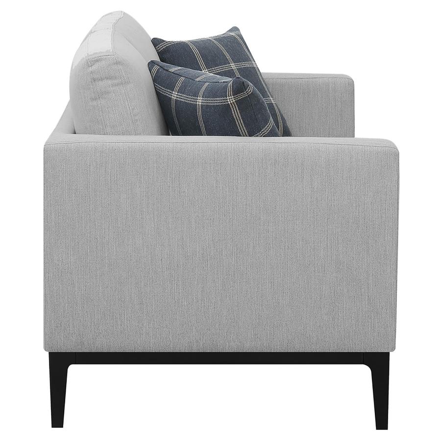 Apperson Upholstered Track Arm Loveseat Light Grey-9