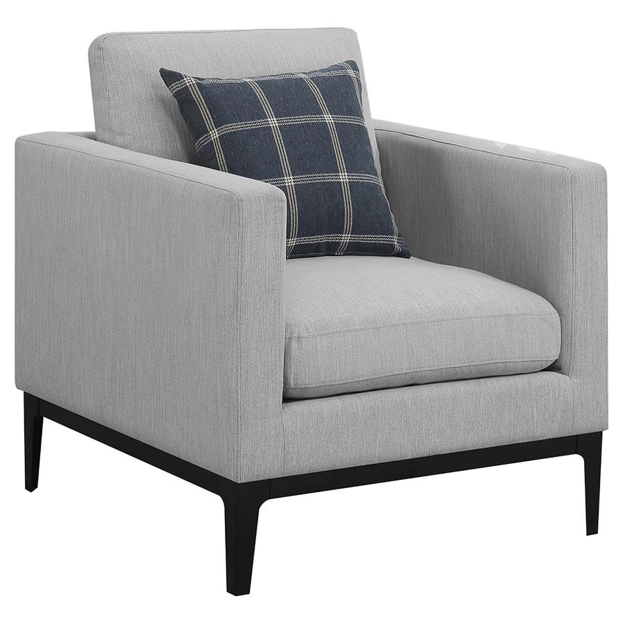 Apperson Upholstered Track Arm Accent Chair Light Grey-1