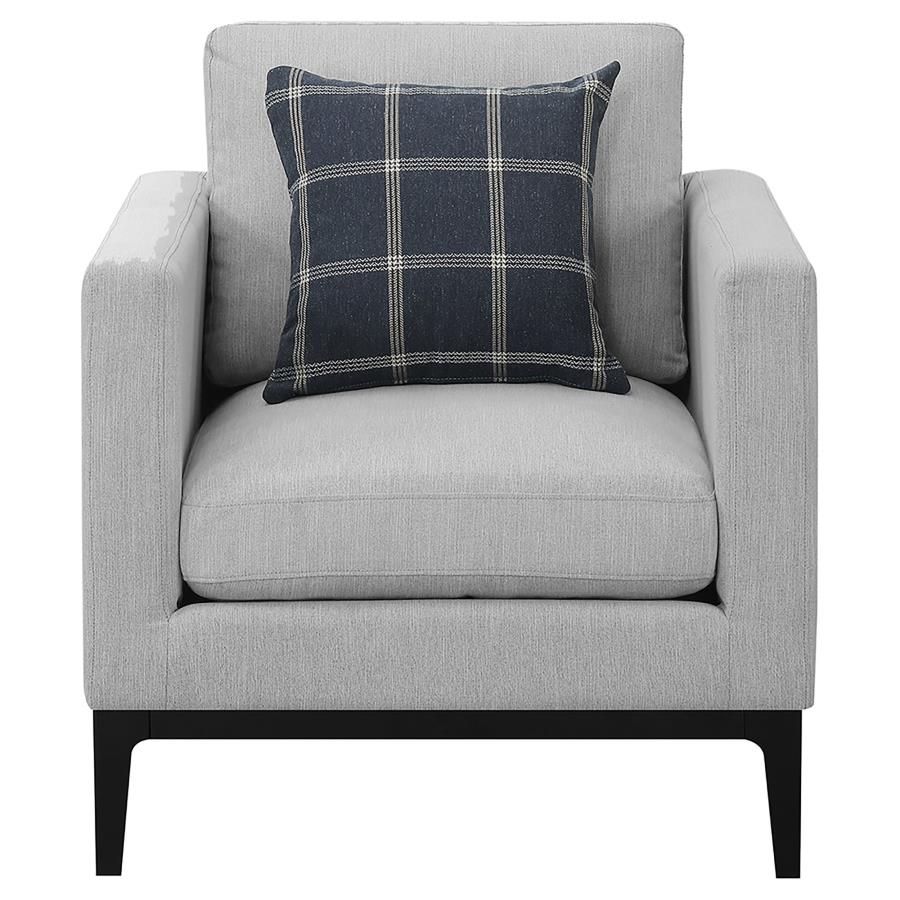 Apperson Upholstered Track Arm Accent Chair Light Grey-3