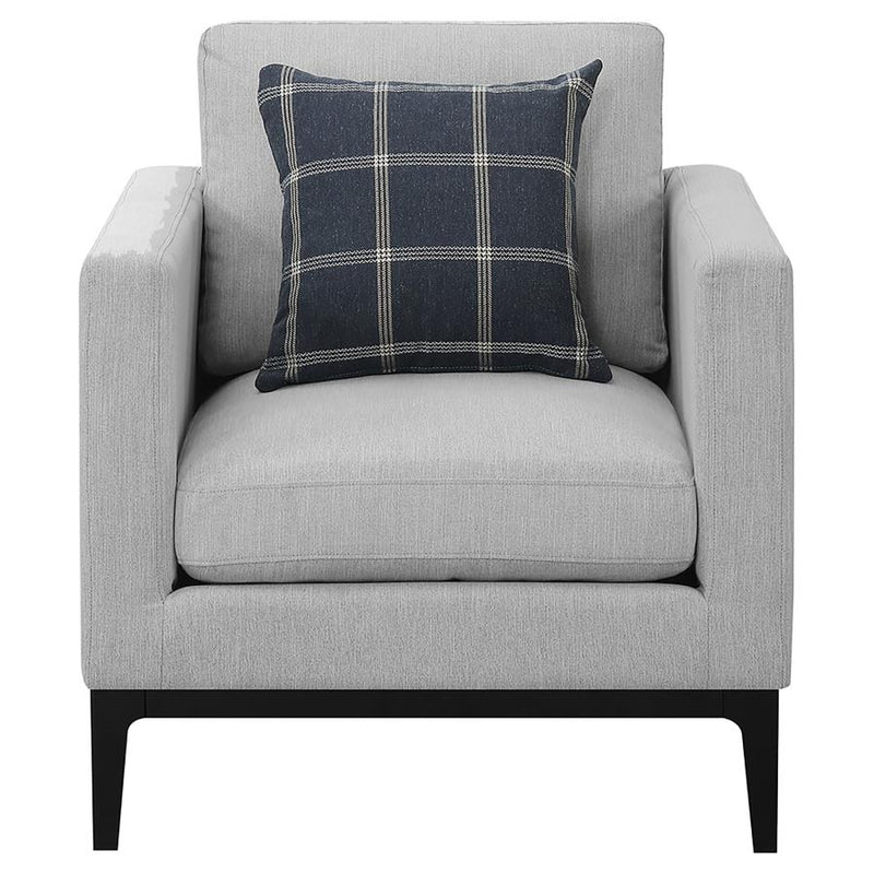 Apperson Upholstered Track Arm Accent Chair Light Grey-zoom-