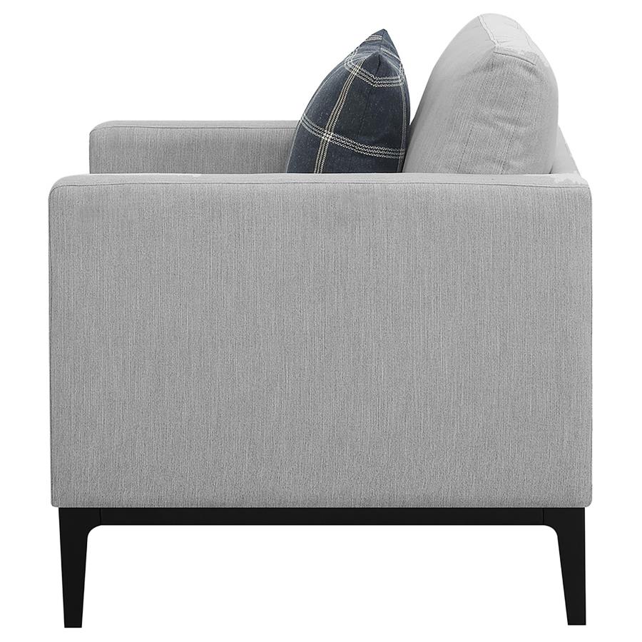 Apperson Upholstered Track Arm Accent Chair Light Grey-5