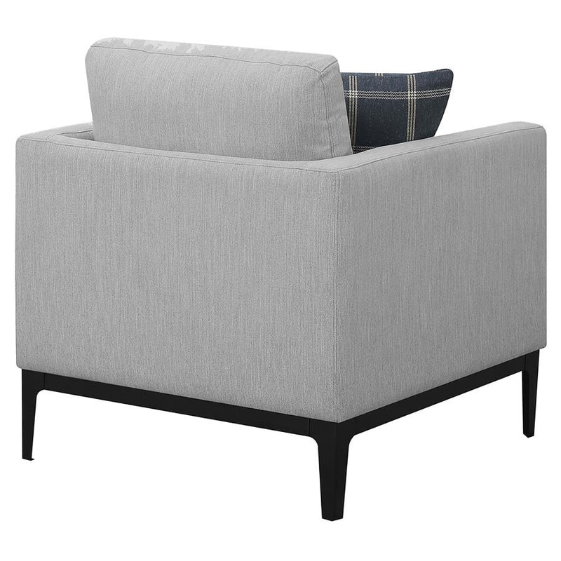 Apperson Upholstered Track Arm Accent Chair Light Grey-zoom-