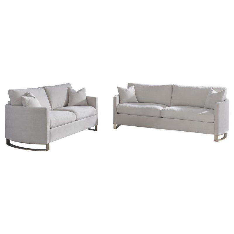 Corliss 2-piece Upholstered Arched Arm Sofa Set Beige-zoom-