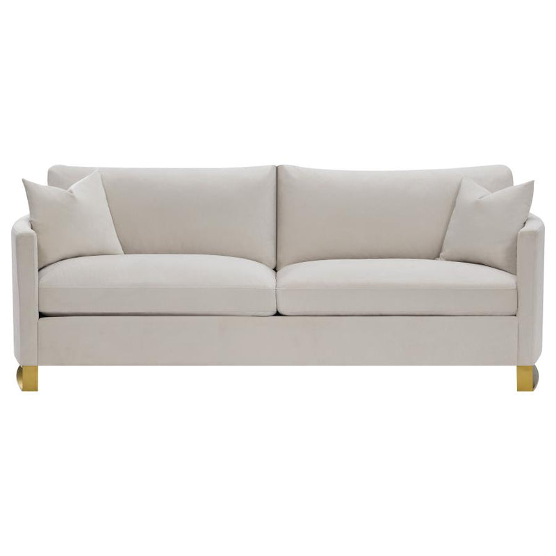 Corliss 2-piece Upholstered Arched Arm Sofa Set Beige-zoom-