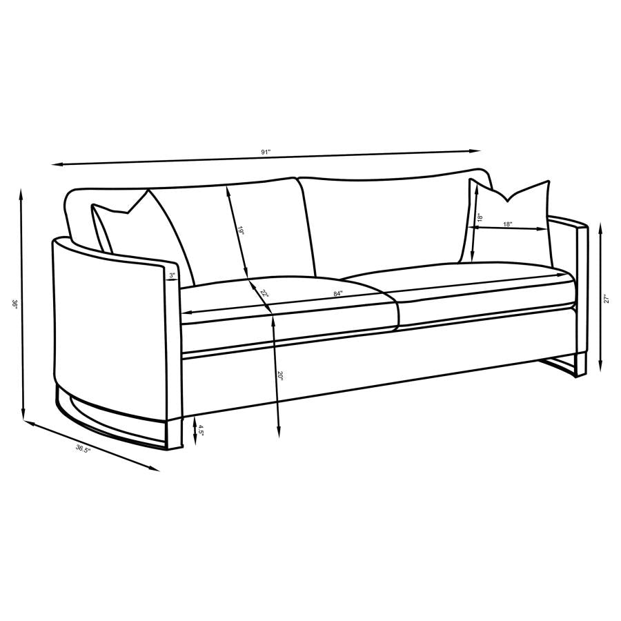 Corliss 3-piece Upholstered Arched Arm Sofa Set Beige-13