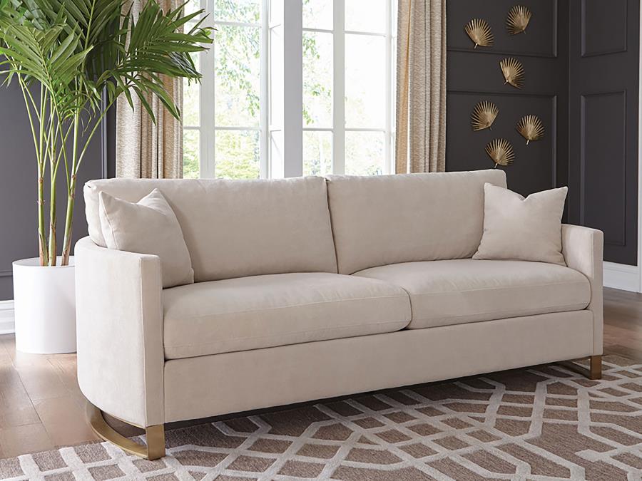 Corliss Upholstered Curved Track Arm Sofa Beige-2