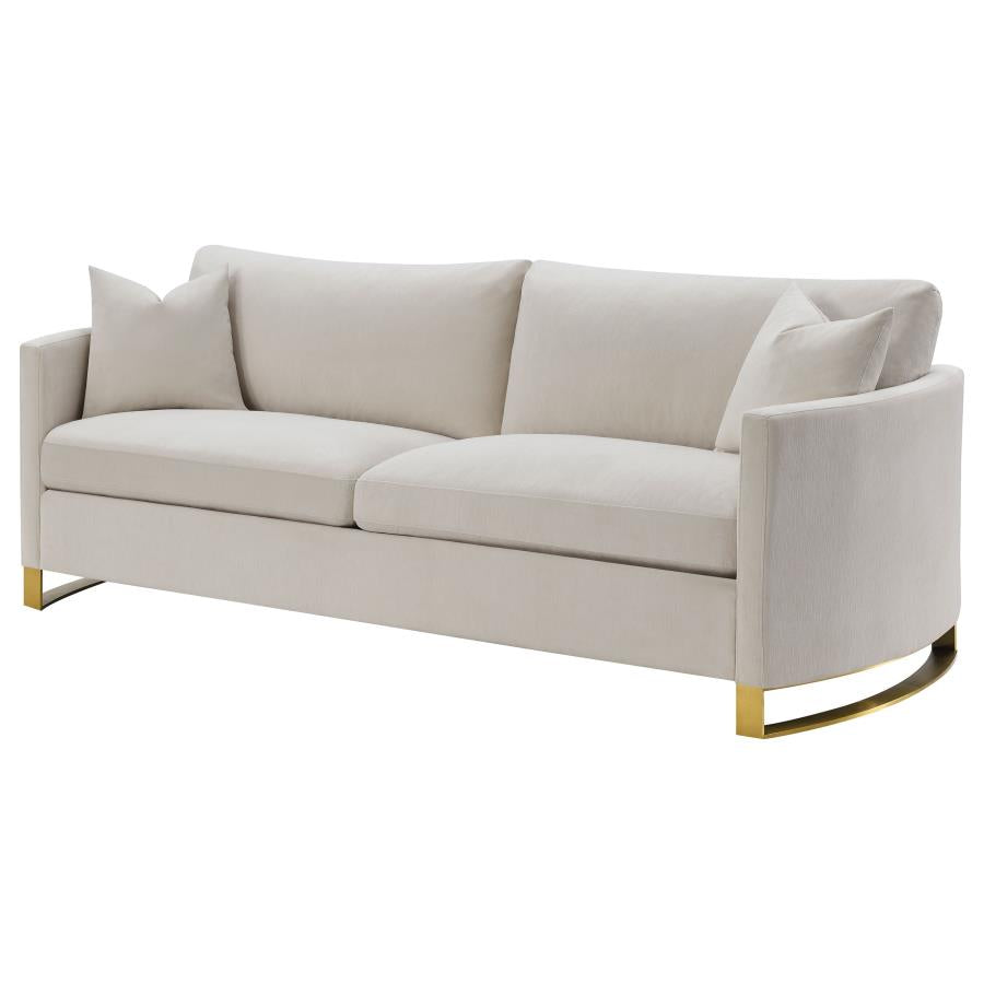 Corliss Upholstered Curved Track Arm Sofa Beige-4