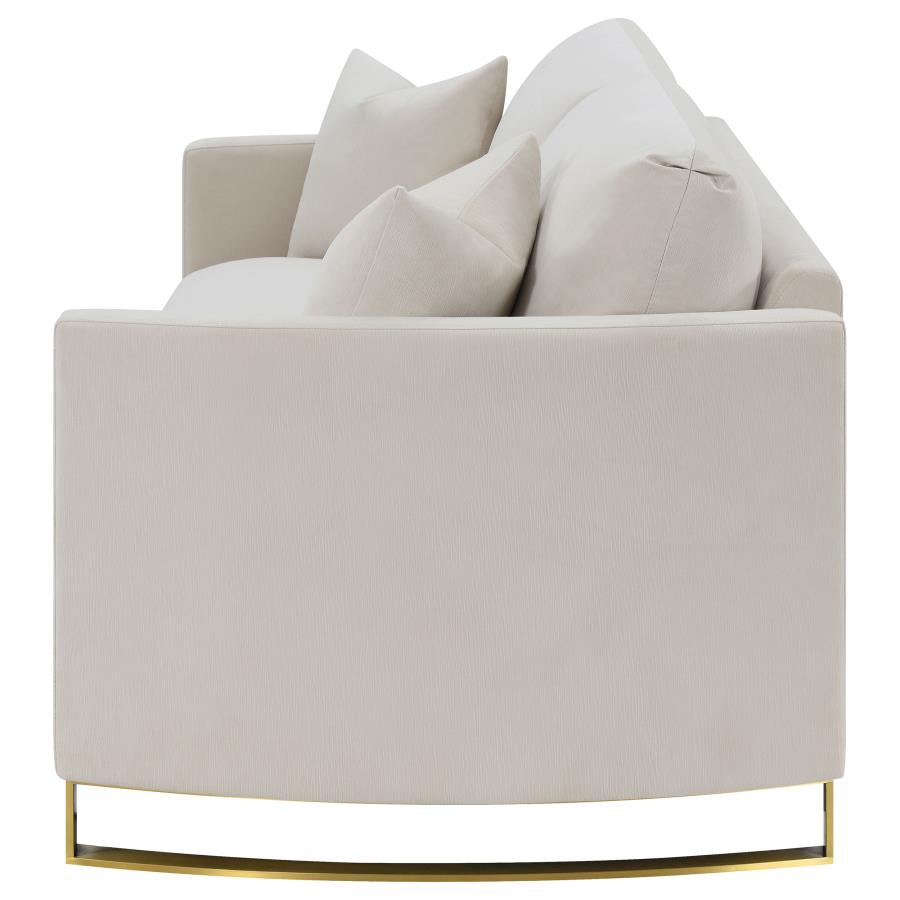 Corliss Upholstered Curved Track Arm Sofa Beige-5