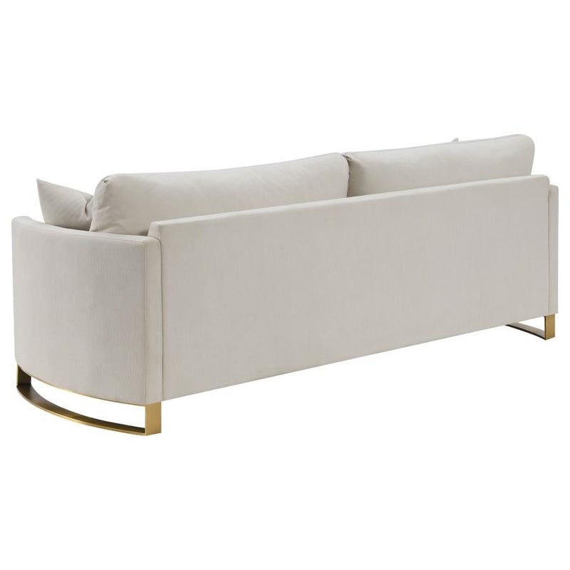 Corliss Upholstered Curved Track Arm Sofa Beige-zoom-