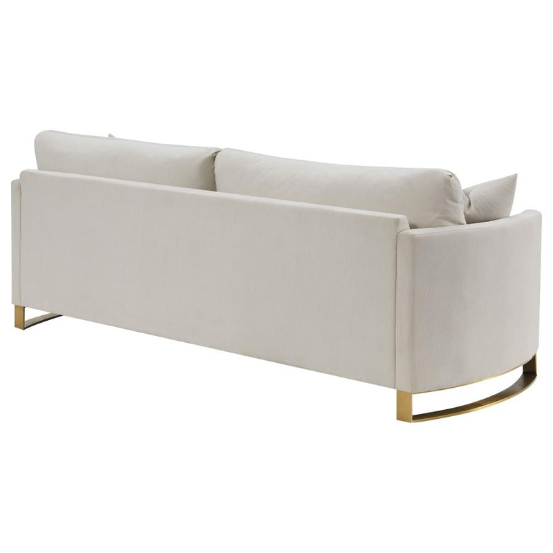 Corliss Upholstered Curved Track Arm Sofa Beige-zoom-