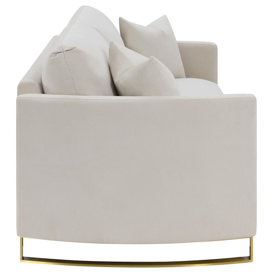 Corliss Upholstered Curved Track Arm Sofa Beige-8