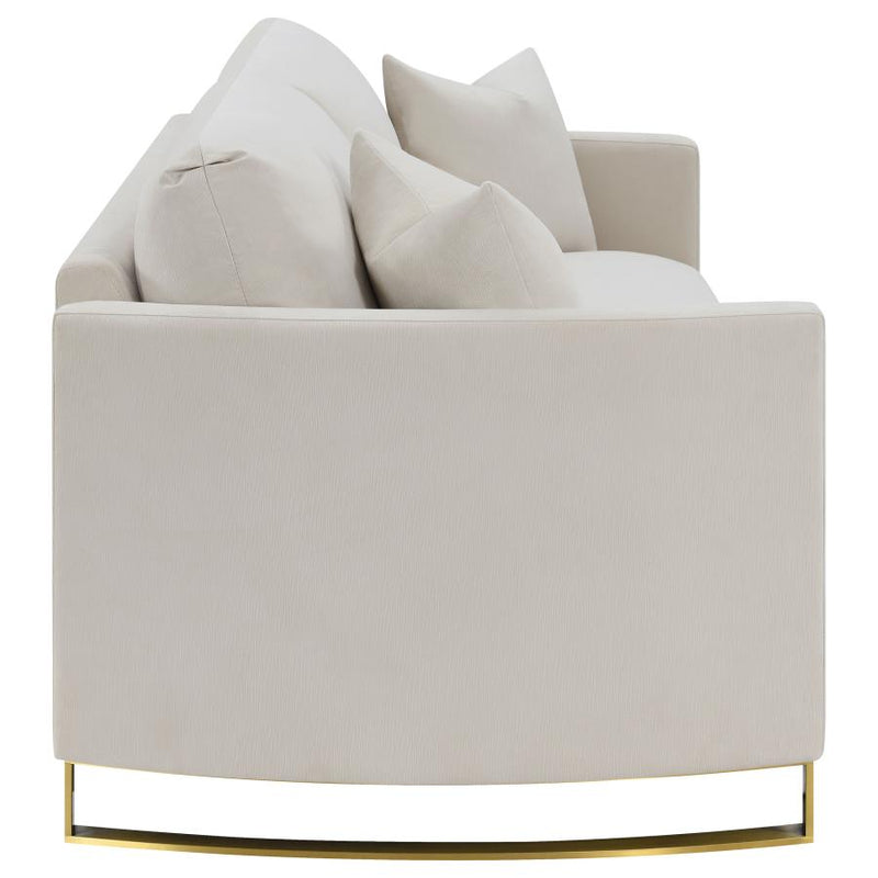 Corliss Upholstered Curved Track Arm Sofa Beige-zoom-