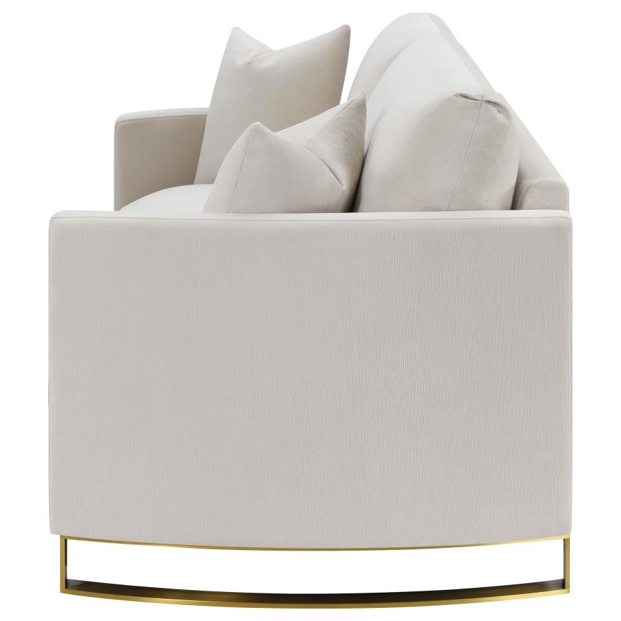 Corliss Upholstered Curved Track Arm Loveseat Beige-zoom-5