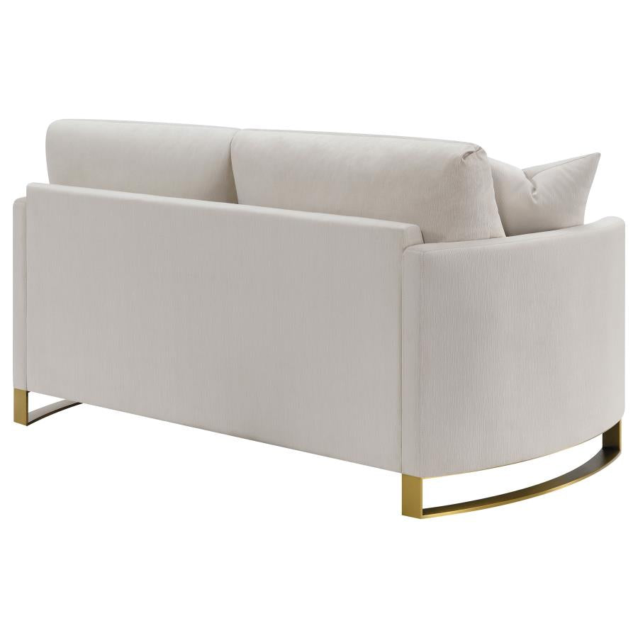 Corliss Upholstered Curved Track Arm Loveseat Beige-zoom-7