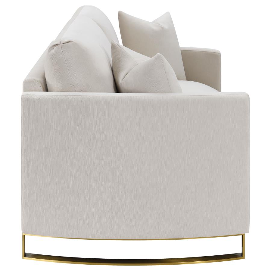 Corliss Upholstered Curved Track Arm Loveseat Beige-zoom-8