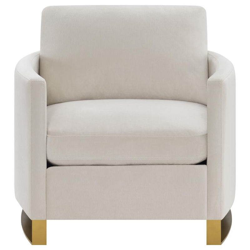 Corliss Upholstered Curved Track Arm Chair Beige-zoom-