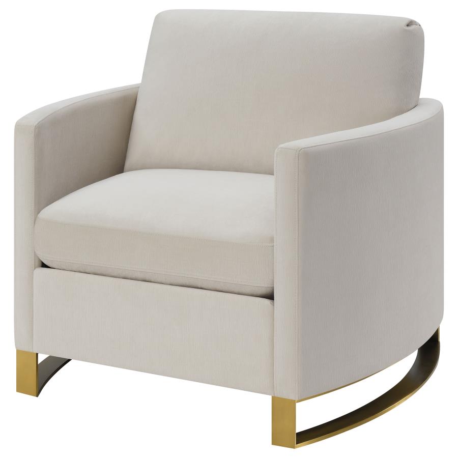 Corliss Upholstered Curved Track Arm Chair Beige-4